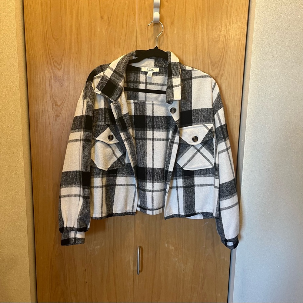 Plaid Button-Up Jacket